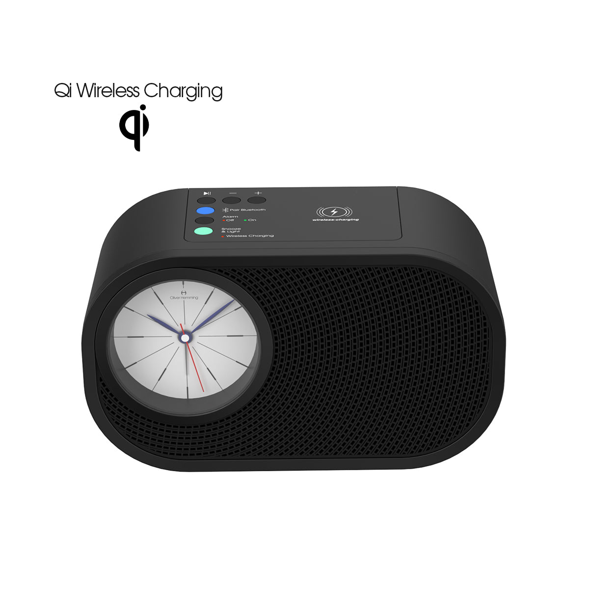 JAZZMAN + Qi WIRELESS CHARGING - BLUETOOTH SPEAKER ALARM CLOCK - JZB3B2W