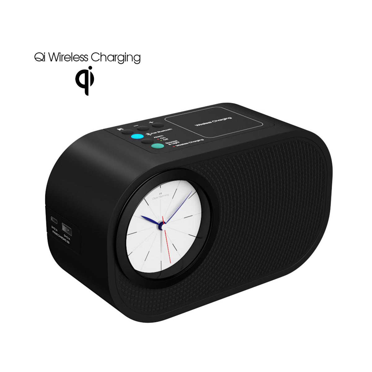 JAZZMAN + Qi WIRELESS CHARGING - BLUETOOTH SPEAKER ALARM CLOCK - JZB3B2W