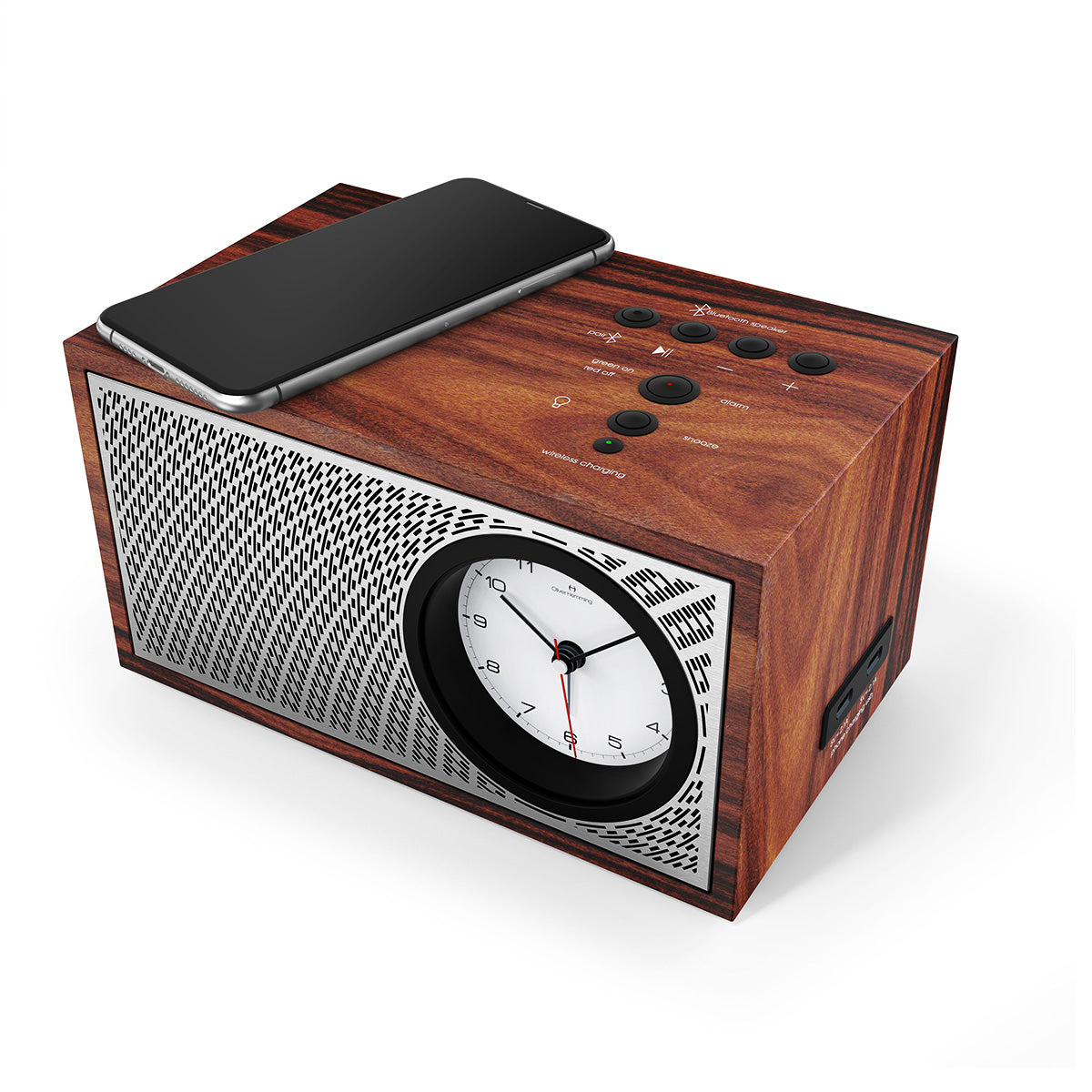 The New Downtown Ebony Songbird Bluetooth Speaker Alarm Clock - DESSB
