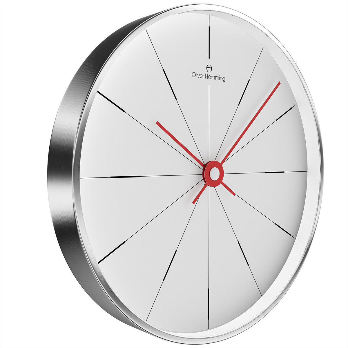 Brushed Stainless Steel 30cm Simplex Wall Clock - W300SB2WTR