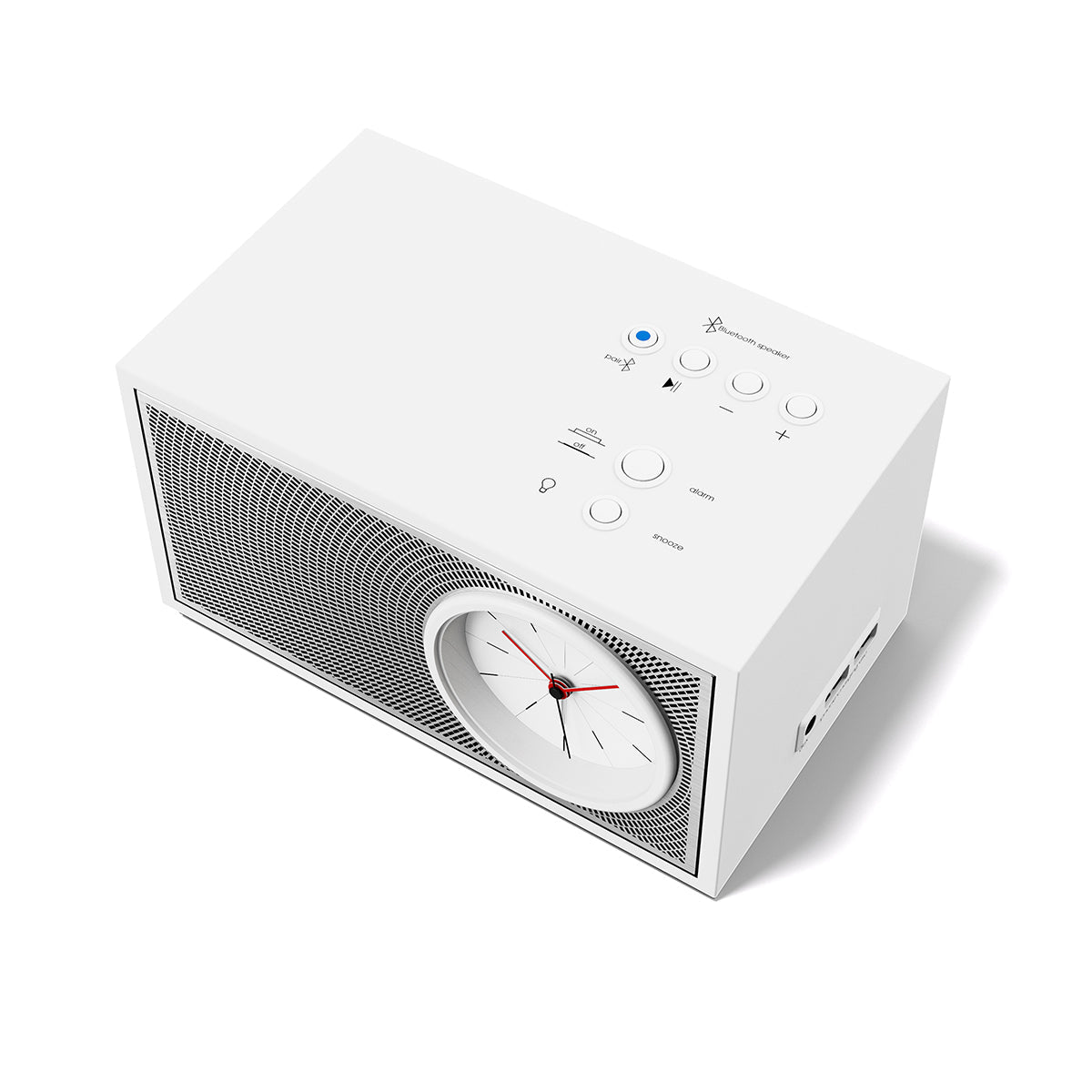 A Pair of Downtown White Songbird Bluetooth Speaker Alarm Clock - DW5S2W