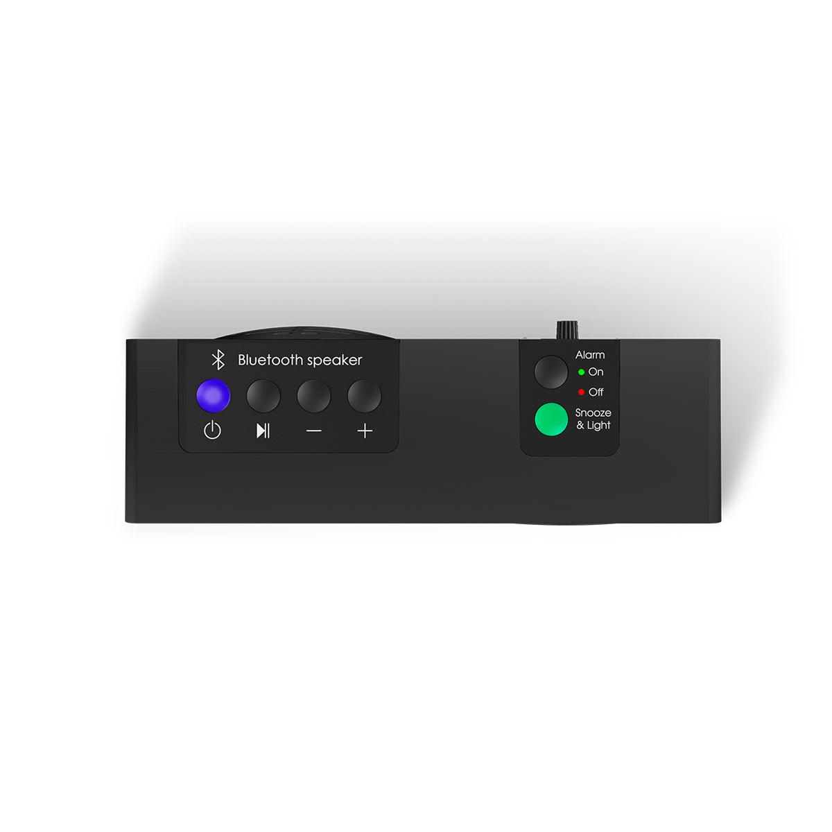 A Pair of Black Robin Bluetooth Speaker Alarm Clock - RB4B5W