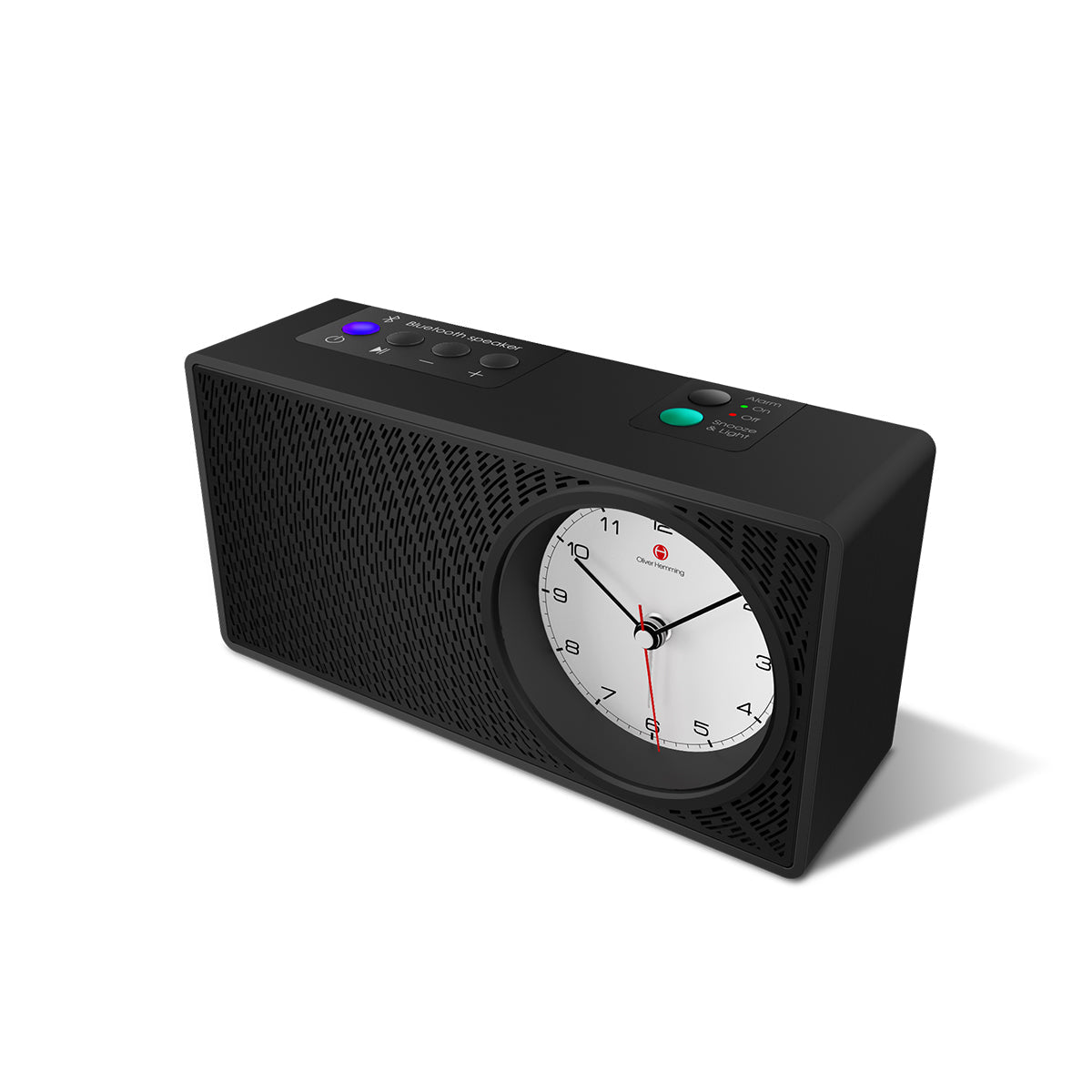 A Pair of Black Robin Bluetooth Speaker Alarm Clock - RB4B5W