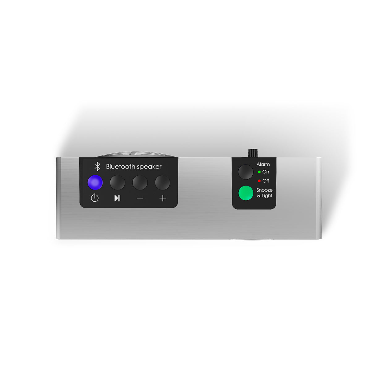 A Pair of Silver Robin Bluetooth Speaker Alarm Clock - RS4S5W