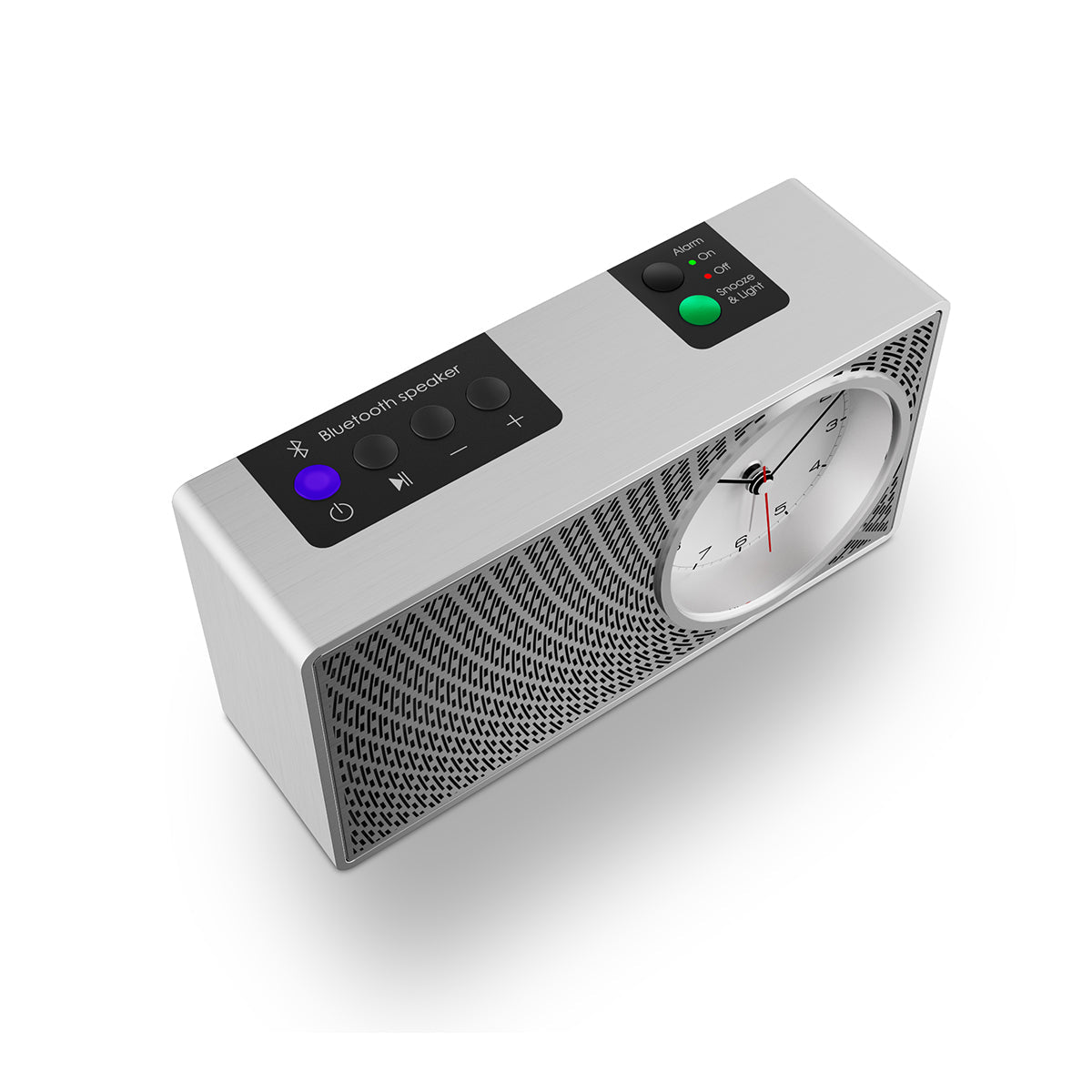 A Pair of Silver Robin Bluetooth Speaker Alarm Clock - RS4S5W