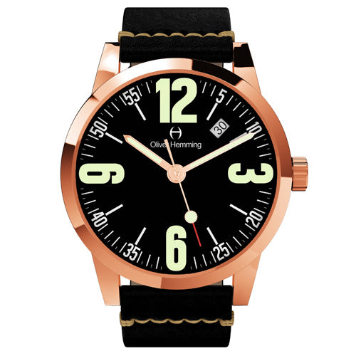 Rose Gold Grand Date with black strap - WT17R66BVB