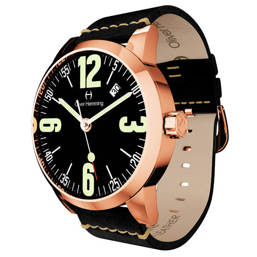 Rose Gold Grand Date with black strap - WT17R66BVB