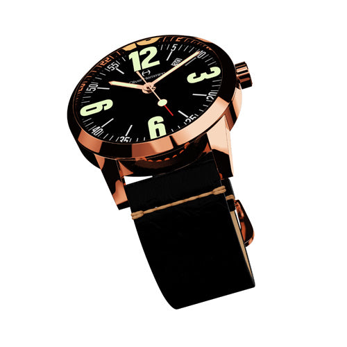 Rose Gold Grand Date with black strap - WT17R66BVB