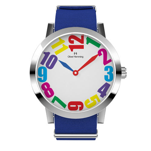 Louis - Stainless Steel with blue nylon strap - WT18S20CBLNC