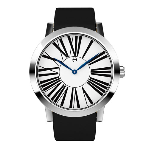 Louis - Stainless Steel with Black leather strap - WT18S53WBL