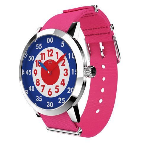Louis - Stainless Steel with pink nylon strap - WT18S58RPNC
