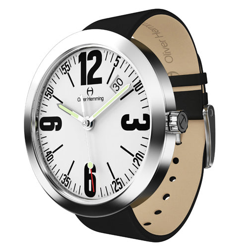 Spada - Brushed Stainless , black Leather - WT35SB66WBL