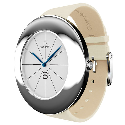 Stella - Stainless steel with Ivory Silk Strap - WT36S26WIS