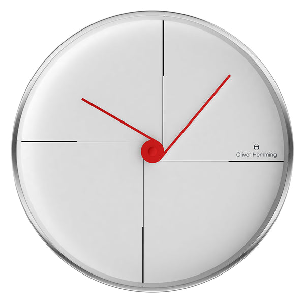 Brushed stainless steel 30cm Simplex Wall Clock - W300SB9W