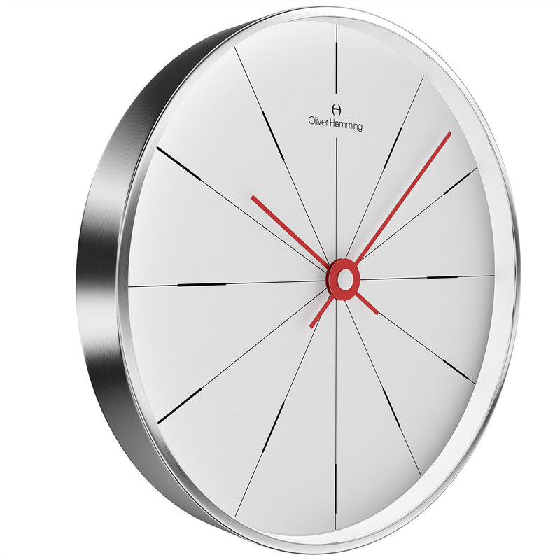 Brushed Stainless Steel 30cm Simplex Wall Clock - W300SB2WTR