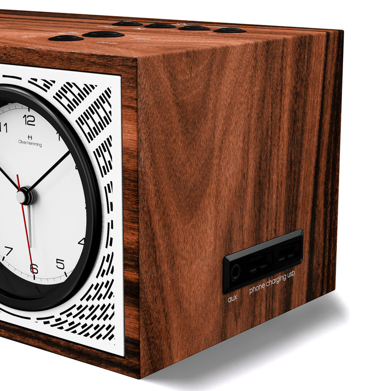 A Pair of Downtown Ebony Songbird Bluetooth Speaker Alarm Clocks - DE4S5W