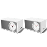 A Pair of Downtown White Songbird Bluetooth Speaker Alarm Clock - DW5S2W