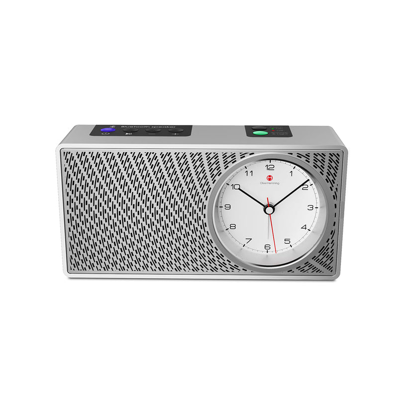 A Pair of Silver Robin Bluetooth Speaker Alarm Clock - RS4S5W