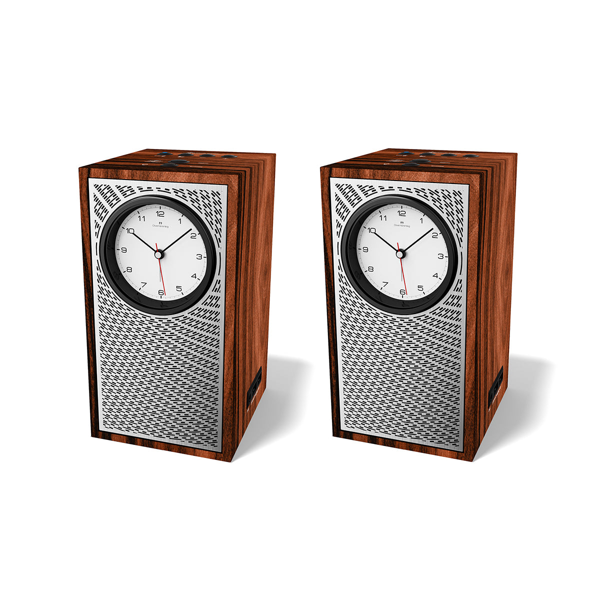 A Pair of Uptown Ebony Songbird Bluetooth Speaker Alarm Clock - UE4S5W