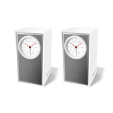 A Pair of Uptown White Songbird Bluetooth Speaker Alarm Clocks - UW5S2W