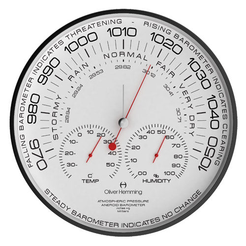 Matt Black 30cm Simplex Barometer - W300B105W