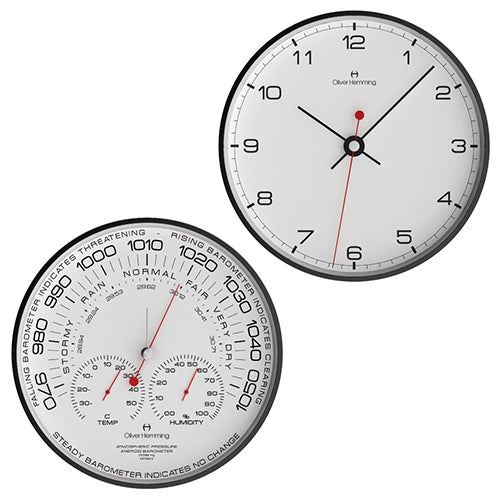 Black Barometer & Clock Pair