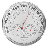 Brushed stainless steel Barometer & Clock Pair