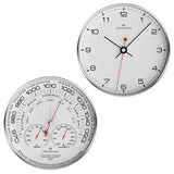 Brushed stainless steel Barometer & Clock Pair