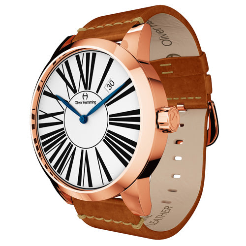 Rose Gold Grand Stainless Date with tan strap - WT17R53WVT