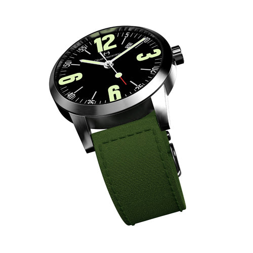 Brushed Grand Date with green nylon strap - WT17SB66BAN