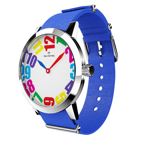 Louis - Stainless Steel with blue nylon strap - WT18S20CBLNC