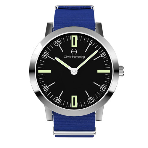 Louis - Stainless Steel with Blue nylon strap - WT18S45BLNC