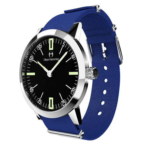 Louis - Stainless Steel with Blue nylon strap - WT18S45BLNC
