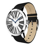 Louis - Stainless Steel with  Black  leather strap - WT18S53WBL