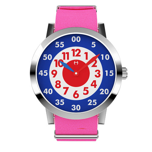 Louis - Stainless Steel with pink nylon strap - WT18S58RPNC