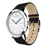 Louis - Stainless Steel with  Black  leather strap - WT18S76WBL