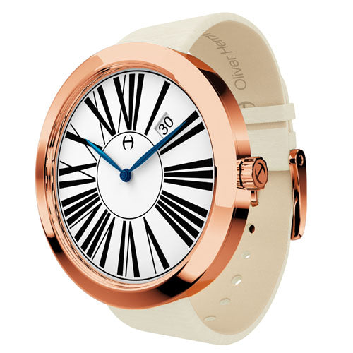 Spada - Polished Rose stainless steel, Ivory Silk Strap - WT35R53WIS