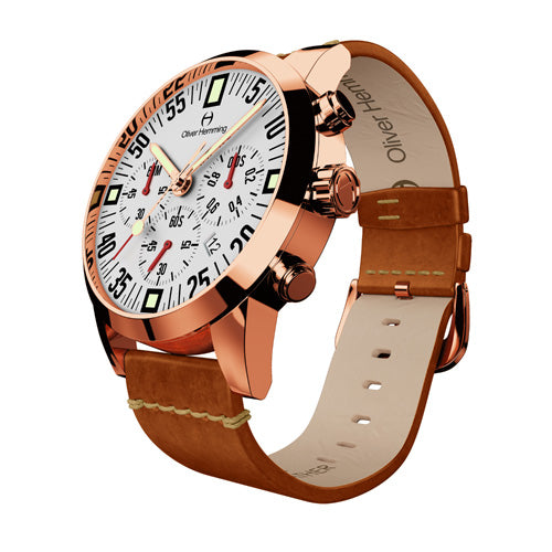 Rose Chronograph with tan leather + Date - WTC17R80WVT