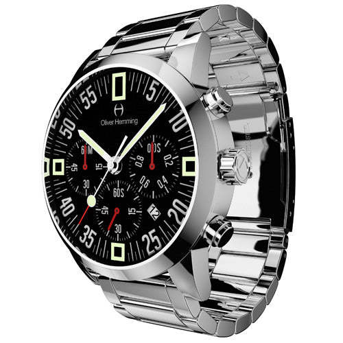 Polished Chronograph with stainless band - WTC17S80BCD