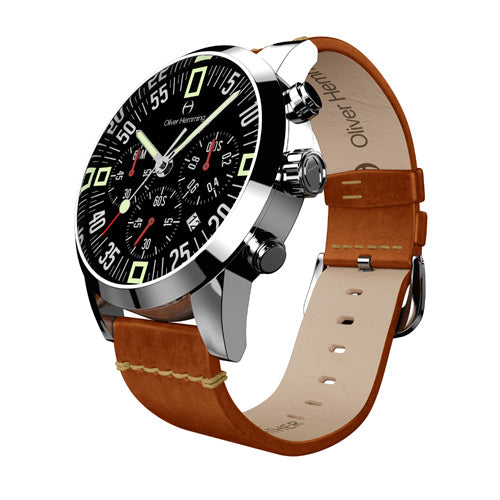 Polished Chronograph with tan leather - WTC17S80BVT