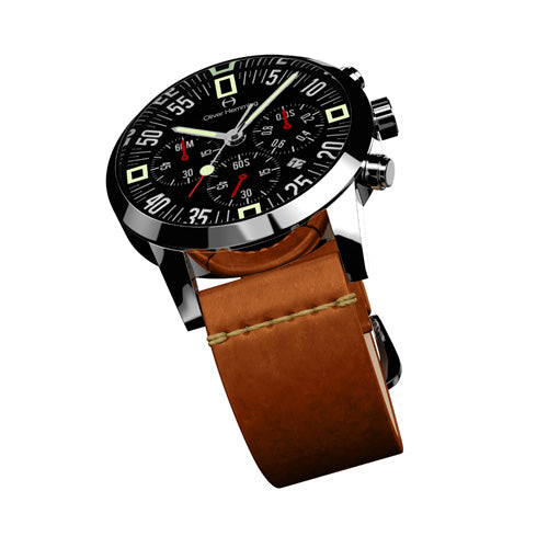 Polished Chronograph with tan leather - WTC17S80BVT