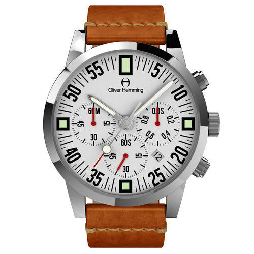 Polished Chronograph with tan leather - WTC17S80WVT