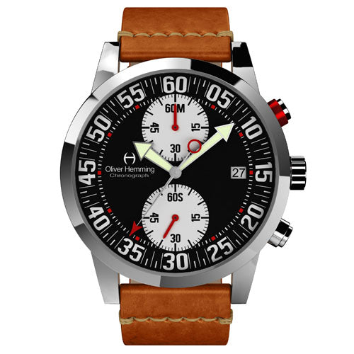 Polished Sport Chronograph with Tan Leather Strap- WTC17S81BWVT