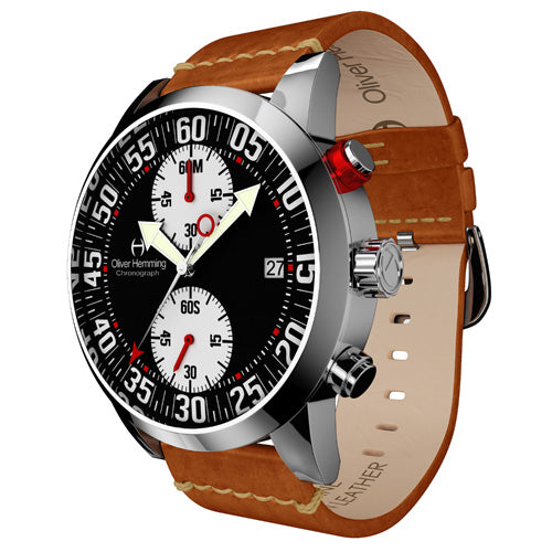 Polished Sport Chronograph with Tan Leather Strap- WTC17S81BWVT