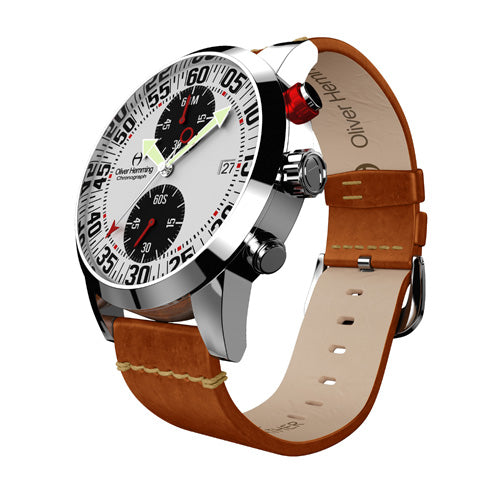 Polished Sport Chronograph with Tan Leather Strap - WTC17S81WBVT