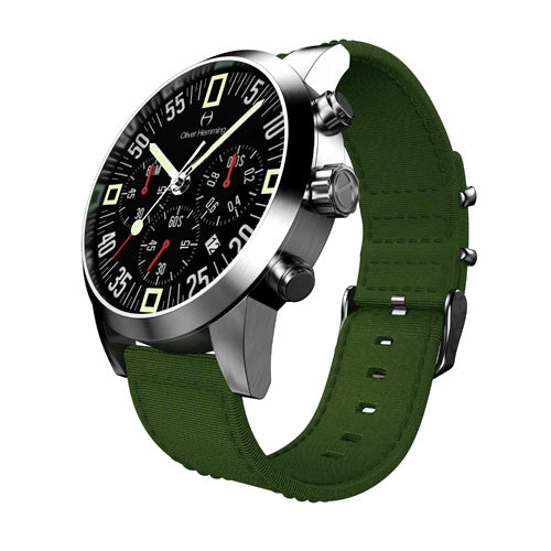 Brushed Chronograph with green nylon strap - WTC17SB80BAN