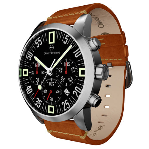 Brushed Chronograph with Tan leather - WTC17SB80BVT