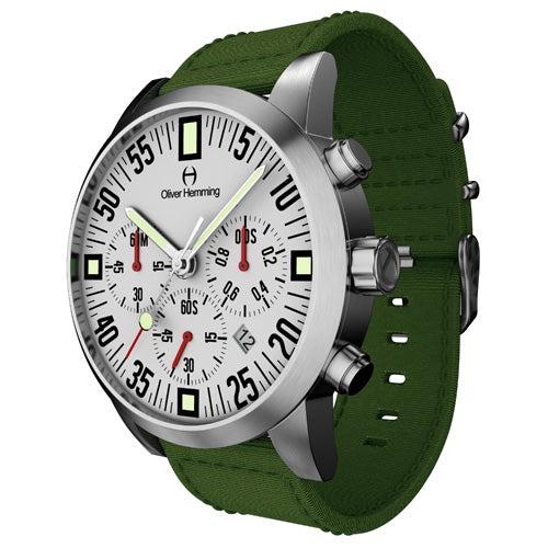 Brushed Chronograph with Green Nylon Strap- WTC17SB80WAN