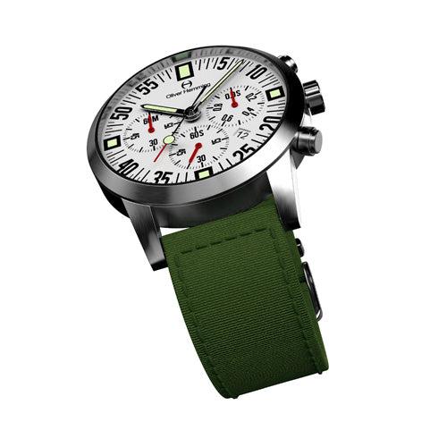 Brushed Chronograph with Green Nylon Strap- WTC17SB80WAN