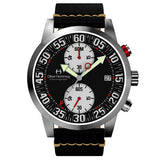 Brushed Sport Chronograph with Black Leather Strap - WTC17SB81BWVB